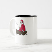 Frohe Fischerei santa Weihnachten Fischer.pn Zweifarbige Tasse (Vorderseite Links)