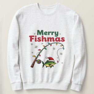 Frohe Fischmas – Lustiges Fisch Weihnachten Angler Sweatshirt