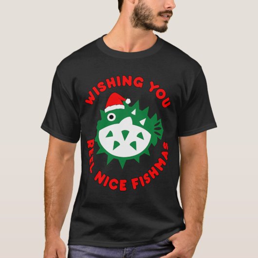 frohe Fischmas Weihnachtsmann T-Shirt (Vorderseite)