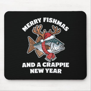 Frohe Fischmassen und ein Crappie-Neujahr Fischen  Mousepad