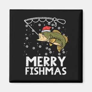 Frohe Fishmas Fisch Fischen Weihnachten Vater Männ Magnet