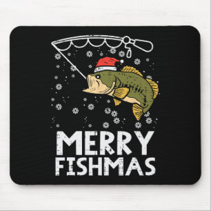 Frohe Fishmas Fisch Fischen Weihnachten Vater Männ Mousepad