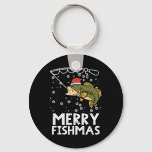 Frohe Fishmas Fisch Fischen Weihnachten Vater Männ Schlüsselanhänger