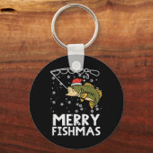 Frohe Fishmas Fisch Fischen Weihnachten Vater Männ Schlüsselanhänger (Vorderseite)