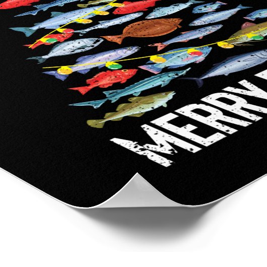 Frohe Fishmas Funny Fish Weihnachtsangeln Weihnach Poster (Ecke)