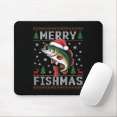 Frohe Fishmas Funny Fishing Weihnachten Mousepad (Mit Mouse)