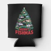 Frohe Fishmas Weihnachtsbaum Lights Fish Angeln Dosenkühler (Vorderseite)