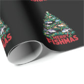 Frohe Fishmas Weihnachtsbaum Lights Fish Angeln Geschenkpapier (Rolleneckpunkt)