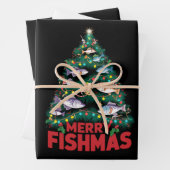 Frohe Fishmas Weihnachtsbaum Lights Fish Angeln Geschenkpapier Set (Beispiel)
