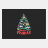 Frohe Fishmas Weihnachtsbaum Lights Fish Angeln Geschenkpapier Set (Vorderseite)