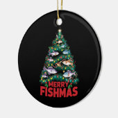 Frohe Fishmas Weihnachtsbaum Lights Fish Angeln Keramik Ornament (Links)