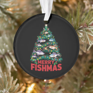 Frohe Fishmas Weihnachtsbaum Lights Fish Angeln Ornament