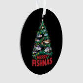 Frohe Fishmas Weihnachtsbaum Lights Fish Angeln Ornament (Vorderseite)