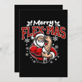 Frohe Flex-mas! Super Santa ist da! Einladung (Vorne/Hinten)