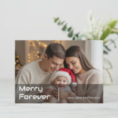 Frohe Forever Personalisierte Weihnachtskarte Feiertagskarte (Stehend Vorderseite)