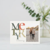 Frohe Foto Weihnachten Aquamarin Orange (Stehend Vorderseite)