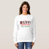 Frohe Frau Royal Stewart Rote 1. Weihnachtskariert Sweatshirt (Vorne ganz)