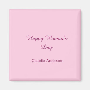 Frohe Frauen Tag rosa mauve Name stilvoll kalligra Magnet