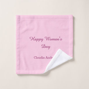 Frohe Frauen Tag rosa mauve Name stilvoll kalligra Waschlappen