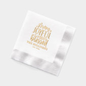 Frohe Freude und gesegneter Familienname | Date Servietten Mit Folie (Links)