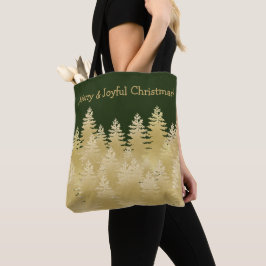 Frohe fröhliche Weihnachten Dunkelgrüne goldene Pi Tasche