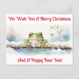 Frohe Frösche Neujahrsgrüße Feiertagspostkarte