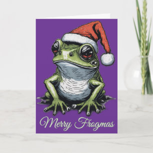 Frohe Fröschen-Weihnachtskarte Cottagecore Frosch Karte
