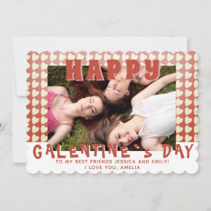 Frohe Galentine`s Day Herz Foto Freundin  Feiertagskarte