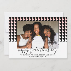 Frohe Galentine`s Day Rosa Herz Foto Freund Holi Feiertagskarte