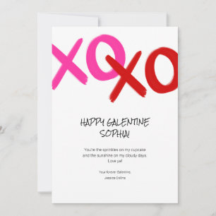 Frohe Galentine XOXO Umarmen und Küssen Beste Freu Feiertagskarte