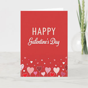 Frohe Galentines Day Herzen Muster Karte