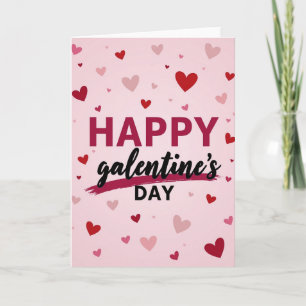 Frohe Galentines Day Matte Hearts Karte