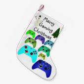 Frohe Gaming Christmas Blue/Green Kleiner Weihnachtsstrumpf (Vorderansicht (hängend))