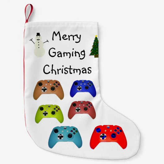 Frohe Gaming Weihnachten kühl farbenfroh Kleiner Weihnachtsstrumpf (Vorderseite)