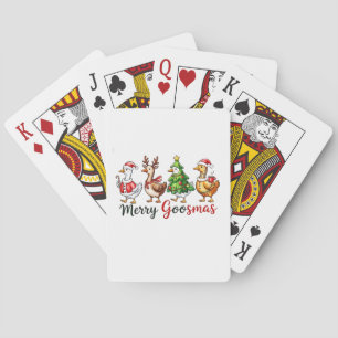 Frohe Gänsemas Weihnachtsgans mit Santa-Hut Spielkarten