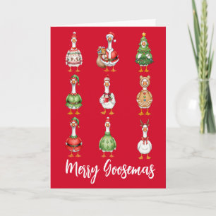 Frohe Gansman Weihnachten Gänse Feiertag Karte