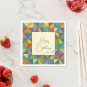Frohe Geburtstag Farbige Windrad-Quiltvorlage Serviette (Beispiel)