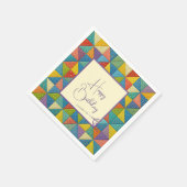 Frohe Geburtstag Farbige Windrad-Quiltvorlage Serviette (Ecke)