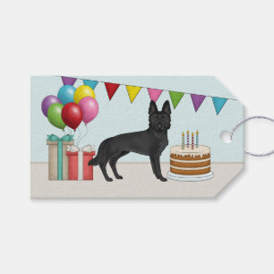 Frohe Geburtstag Schwarzer Deutscher Schäferhund B Geschenkanhänger