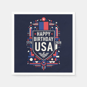 Frohe Geburtstag USA 250 Serviette