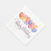 Frohe Geburtstagsballons Aquarell-Geburtstagsfeier Serviette (Ecke)