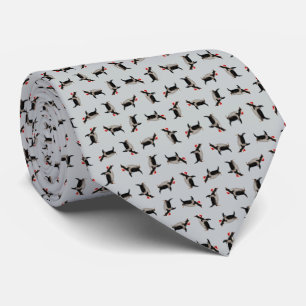 Frohe Gentoos Weihnachtsfeier (Light Gray) Krawatte