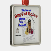 Frohe Geräusch-Verzierung des Psalm-100 Silbernes Ornament (Rechts)