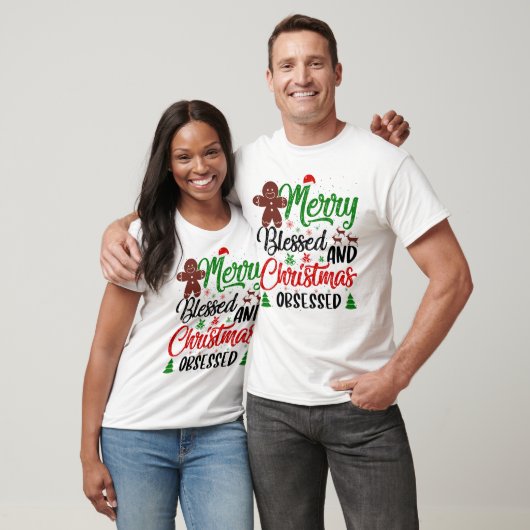 Frohe gesegnete Weihnachten besessen feierlich T-Shirt (Unisex)