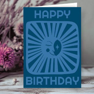 Frohe Glanz Mond HAPPY BIRTHDAY Individuelle BDAY Karte