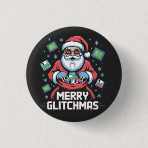 Frohe Glitch-Weihnachten Coder Programmierer Weihn Button