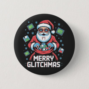 Frohe Glitch-Weihnachten Coder Programmierer Weihn Button