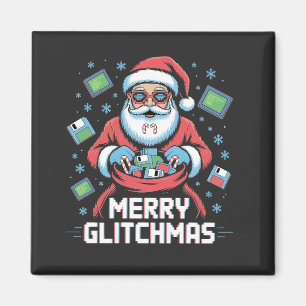 Frohe Glitch-Weihnachten Coder Programmierer Weihn Magnet