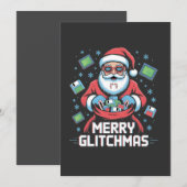 Frohe Glitch-Weihnachten Codierender Programmierer Einladung (Vorne/Hinten)