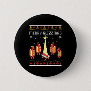 Frohe Glizzmas Hot Dog Lustig Hässlicher Weihnacht Button